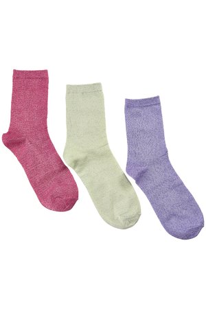 NÜmph 7419403 KINGCITY 3-PACK GLITTER Dámské ponožky 6000 MULTI COL. mix barev barev jedna velikost