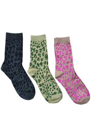 NÜmph 7519407 MILLAY 3-PACK GLITTER Dámské ponožky 6000 MULTI COL. mix barev barev jedna velikost