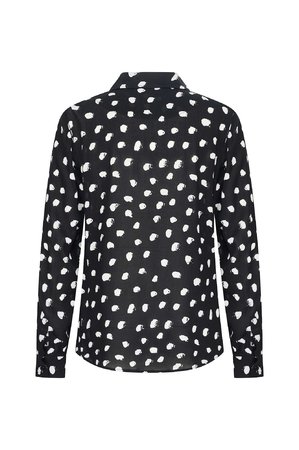 Blouse basic 42rac15 054p 001264 polkadot black 2