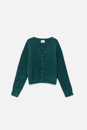 Green thick knit cardigans (5)