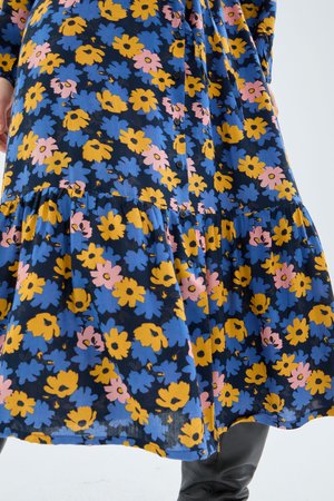 Midi shirt dress with floral print (1)