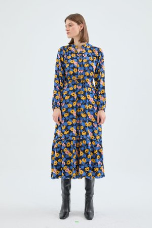 Midi shirt dress with floral print (4)