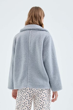 Short grey sheepskin coat (4)