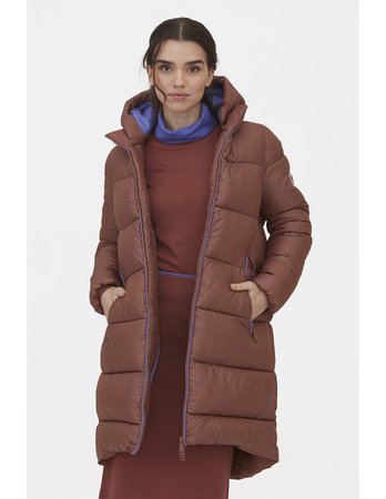 Textured long padded parka