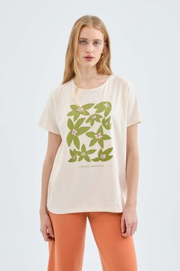 Cotton t shirt with flower print