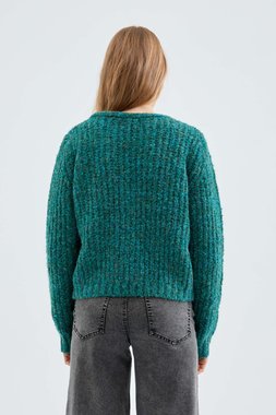Green thick knit cardigans (4)