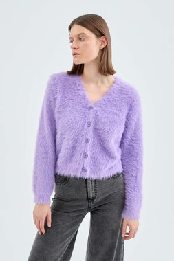 Lilac textured knit cardigans (1)