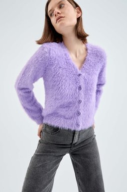 Lilac textured knit cardigans (3)