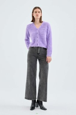 Lilac textured knit cardigans