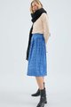 Blue polka dot pleated midi skirt (1)