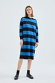 Blue striped knit midi dress (1)