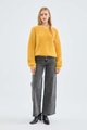 Yellow textured knit sweater
